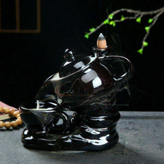 Creative Teapot Ceramic Smoke Backflow Incense Burner