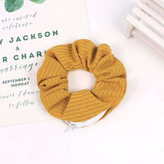 New Velvet Tencel Zipper Pocket Hairband Elastic  Accessories