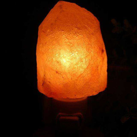 Image of Warm White Salt Lamp Natural Crystal Hand Carved Air Purifying