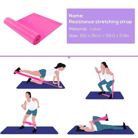 Aesthetic Yoga Ball Blocks Stretching Strap Resistance Loop Band 5 Pcs Set