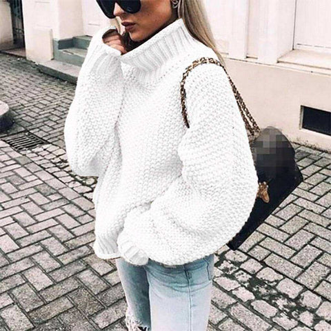 Image of Knitted Turtleneck Women Sweater