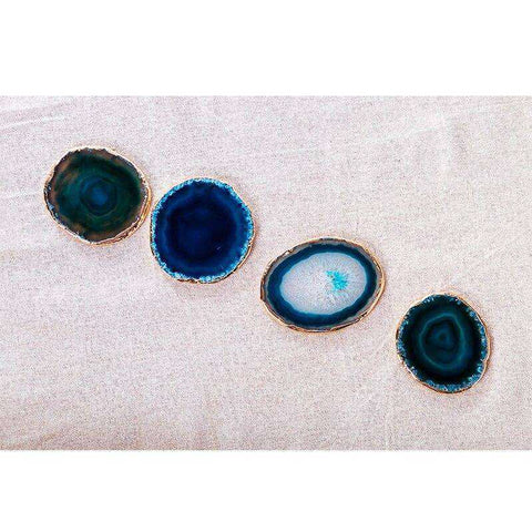 Image of Blue Agate Slice Decorative Tray Roller Coaster