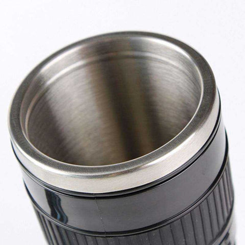 Image of 400ml Stainless Steel Drink Water Coffee Tea Camera Lens Shaped Thermos with Lid