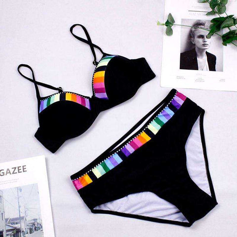 Image of Sexy 2021 Push Up  Print  Polka Dots Plus Size Bikini Set