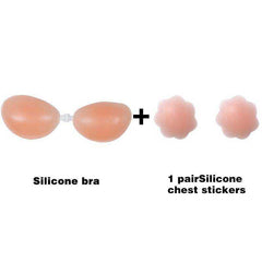 Silicone Invisible Push Up Sexy Strapless Stealth Adhesive Backless Breast Enhancer Bra