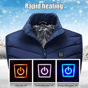 Upgraded Men Outdoor USB Infrared Heating Vest Jacket