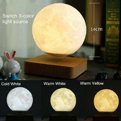 Creative 3D Magnetic Levitation Moon Saturn Night Light Rotating Led Lamp