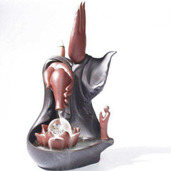 LED Crystal ball Zen Incense Burner + 10Pcs Cones