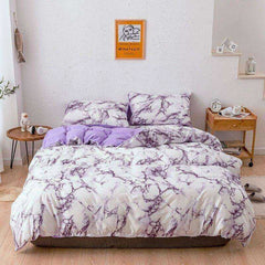 Printed Marble Bed Sets White Black Duvet Cover