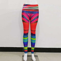 Women's Stretchy High Waist Printing Butt Lift Hip Push up Workout Fitness Leggings