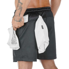 Mens Gyms Fitness Loose Breathable Quick-dry Cool Short
