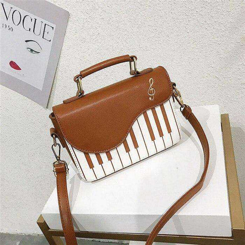 Image of Cute Piano Pattern Shoulder Bag