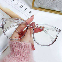 Women Men Transparent Computer Anti Blue Light Round Eyewear Glasses Frame
