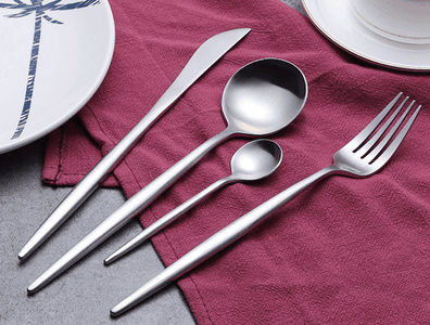 Stainless Steel Black Gold Fork Knife Spoon Tableware Set