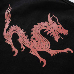 Leslie Black Dragon Crop Top