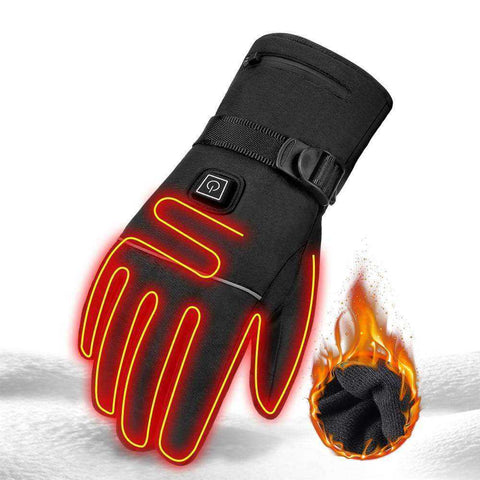 Image of Waterproof Heated Touch Screen Battery Powered Motorcycle Gloves