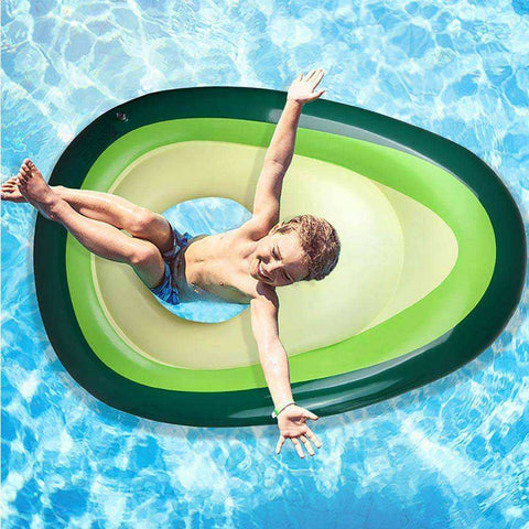 Image of Green Avocado Inflatable Swimming Pool Beach Raft Float