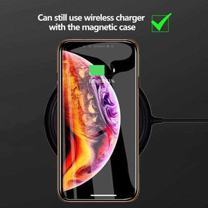 Iphone Metal Magnetic Tempered Glass Cell Phone Case