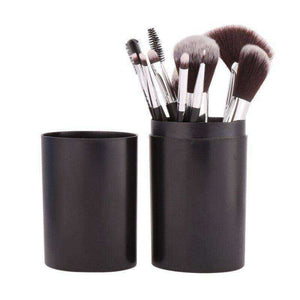 Aesthetic 12Pcs/Sets Makeup Brushes Leather Cup Holder Kit
