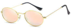 Small Oval Mirror Women Alloy Sunglasses  UV400 Eyeglasses