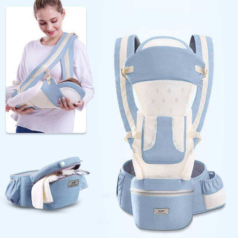 Image of Aesthetic Ergonomic Hipseat Front Facing Kangaroo Wrap Baby Carrier