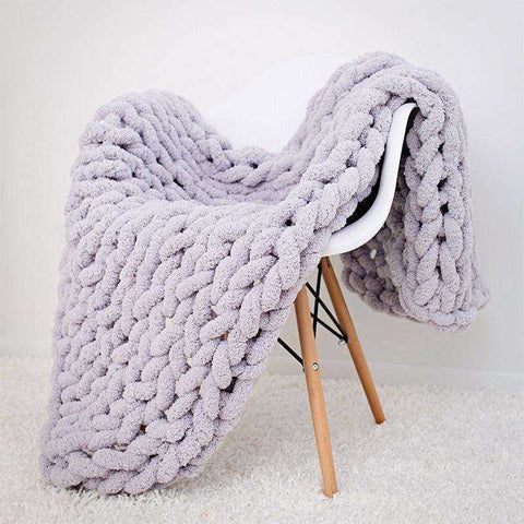 Image of Super Soft Chunky Handmade Knitted Blanket