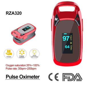 Blue Portable Finger Pulse Oximeter Blood Oxygen Saturation Monitor