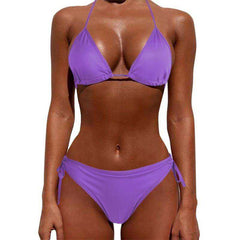 Sexy Women Pure Color 2021 New Brazilian Summer Style Lady Bandage Swimwear Bikini Set