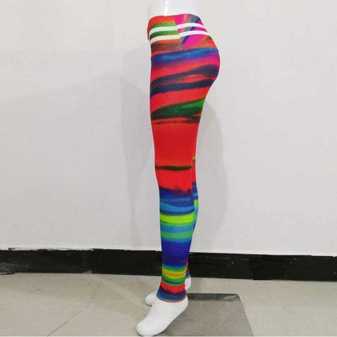 Image of Women's Stretchy High Waist Printing Butt Lift Hip Push up Workout Fitness Leggings