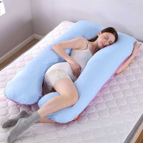 Image of U Shape Pure Cotton Pregnant Full Body Support Pillow
