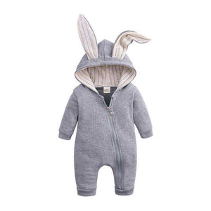 Cutest Baby Warm Bunny Romper Long Ear Hooded Newborn Onesie