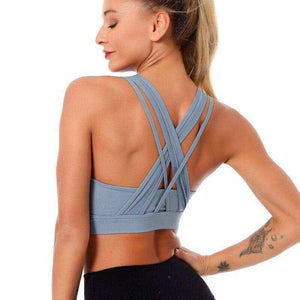 Aesthetic Sports Bra Tank Top With Cross Strap For Women