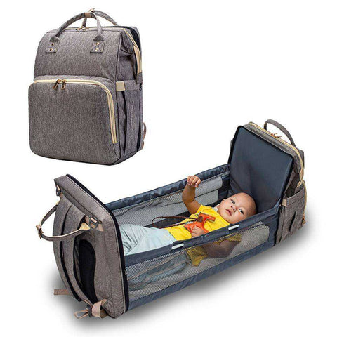 Image of Multi-purpose Storage Travel Bag Convertible Baby Diaper Bag Bed