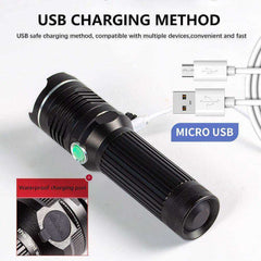 Rechargeable LED Flashlight With 4 Core P50 and 4 Colors LED Chip