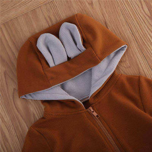 Baby Brown 3D Deer Onesie Romper Winter Hooded Jumpsuit