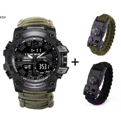 LED Military Electronic Wristwatches with Compass 30M Waterproof