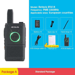 Rechargeable Walkie Talkie 4pcs Dual PTT Two-way Radio