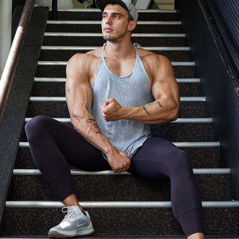 Men's Athletic Printed Gym Workout Bodybuilding Tank Tops Stringer