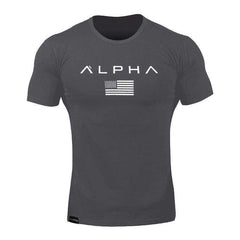 Sports Fitness Fashion Letter Printing Men's Short Sleeve T-shirt