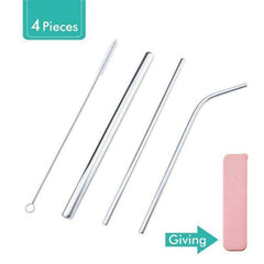 Stainless Steel Metal Reusable Straws Set