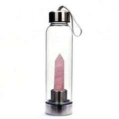 Direct Drinking Natural Glass 500ML Crystal Healing Bottle