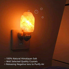 Warm White Salt Lamp Natural Crystal Hand Carved Air Purifying
