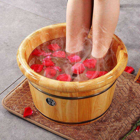 Image of Thickened Eco-friendly Solid Wood Detox Foot Bath Bucket