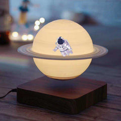 Creative 3D Magnetic Levitation Moon Saturn Night Light Rotating Led Lamp