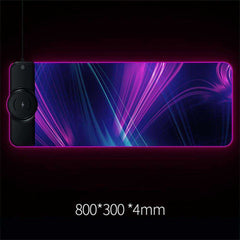 Computer Laptop Keyboard Non-Slip Wireless Oversized RGB Luminous Charging Mouse Pad