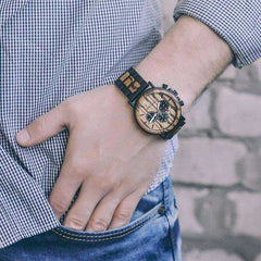 Gold Watch Men Luxury Brand Wooden Wristwatches