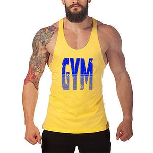 Men's Y Back Brand Bodybuilding and Fitness Clothing Cotton sleeveless shirts
