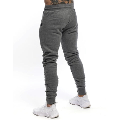 Image of New Mens Jogger Zip pocket Sweatpants Man Gyms Workout Fitness Cotton Trousers Male Casual Fashion Skinny Track Pants Winter