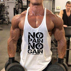 NO PAIN NO GAIN Aesthetic Tank Top Fitness Apparel Men