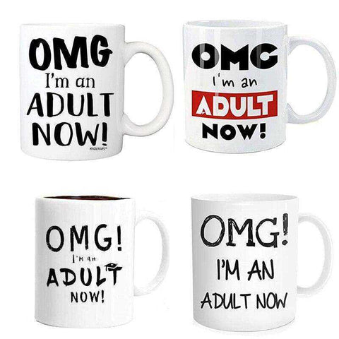 Image of OMG I AM AN ADUALT NOW! 2021 Graduation Gifts Eco Friendly Tea Beer Milk  Coffee White Ceramic Mugs